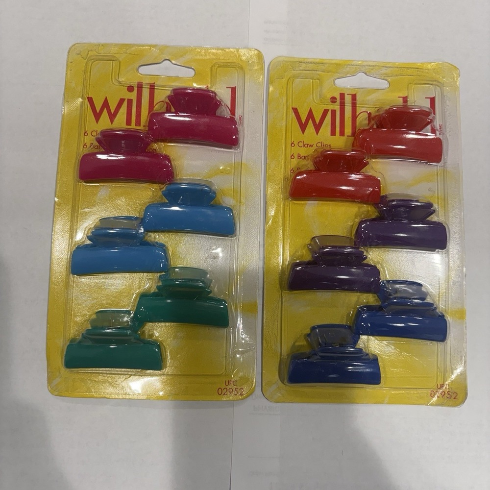 Rare Vintage Wilhold Stay Tight Hair Clips 2952 90s 80s NOS Multicolor Lot Of 12